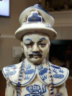 Vtg Hand Painted Chinese Porcelain God Of Peace And Prosperity Figurine Statue