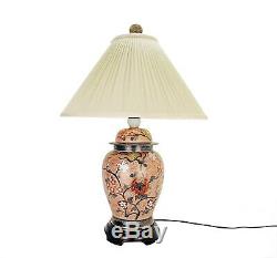 Wildwood Hand Painted Porcelain Table Lamp Vintage Chinoiserie