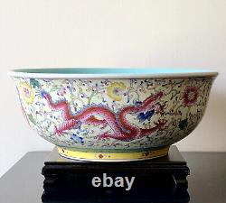 X-Large Antique Chinese Enameled Porcelain Bowl, early 20C