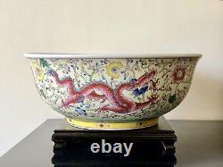 X-Large Antique Chinese Enameled Porcelain Bowl, early 20C