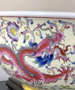 X-Large Antique Chinese Enameled Porcelain Bowl, early 20C