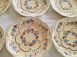 ZSOLNAY HUNGARY PECS 6 Set Hand Painted Dessert Serving Plate Blue Cornflower