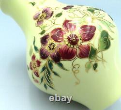 Zsolnay Porcelain Vase Hand Painted Bulbous body Meadow Flowers 9566 Hungary