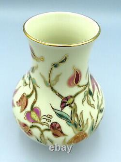Zsolnay Porcelain Vase Hand Painted Bulbous body Orchids 9566 Hungarian Art