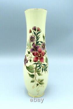 Zsolnay Porcelain Vase Hungarian Hand Painted Large Tall Meadow Flowers 9601