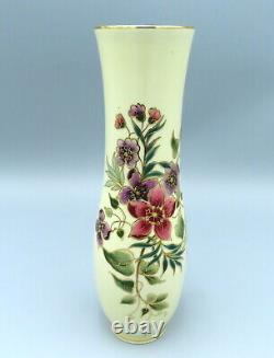 Zsolnay Porcelain Vase Hungarian Hand Painted Large Tall Meadow Flowers 9601